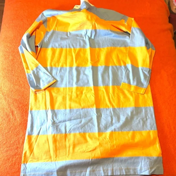 Zara Spalding stripe orange and blue long sleeves polo t-shirt dress NWT - Picture 8 of 8